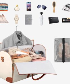 BowLift | GARMENTGO Travel Garment Bag – Foldable PU Leather Suit Carrier for Wrinkle-Free & Stylish Travel