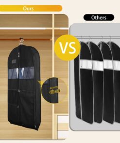 BowLift | Travel Dresses Garment Bag for Travel | Double-Sided Zipper & XXL Pockets | Breathable & Transparent | 43 inch Hanging Suit Organizer