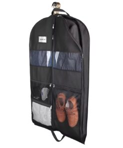 BowLift | Travel Dresses Garment Bag for Travel | Double-Sided Zipper & XXL Pockets | Breathable & Transparent | 43 inch Hanging Suit Organizer