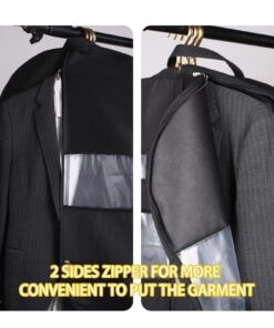BowLift | Travel Dresses Garment Bag for Travel | Double-Sided Zipper & XXL Pockets | Breathable & Transparent | 43 inch Hanging Suit Organizer