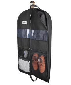BowLift | Travel Dresses Garment Bag for Travel | Double-Sided Zipper & XXL Pockets | Breathable & Transparent | 43 inch Hanging Suit Organizer