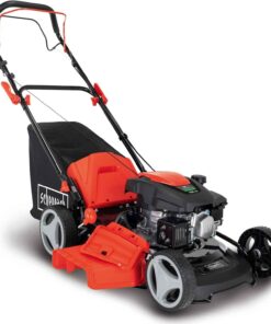 Scheppach MS161-46 Benzin Rasenmäher - 46 cm Schnittbreite | 55 Liter Fangkorb | Stahlgehäuse | 7-stufige Höhenverstellung | Mulchfunktion | Radantrieb | Seitenauswurf | inkl. Motoröl