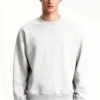 Baumwollpullover mit schwerem Material und Rundhalsausschnitt